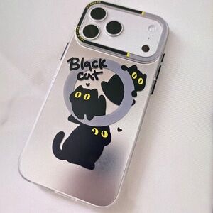 Black Cat Clear Phone Case